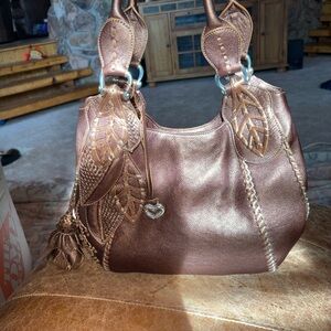 Brighton Charlize Leather Hobo Bag with Leaf Accents